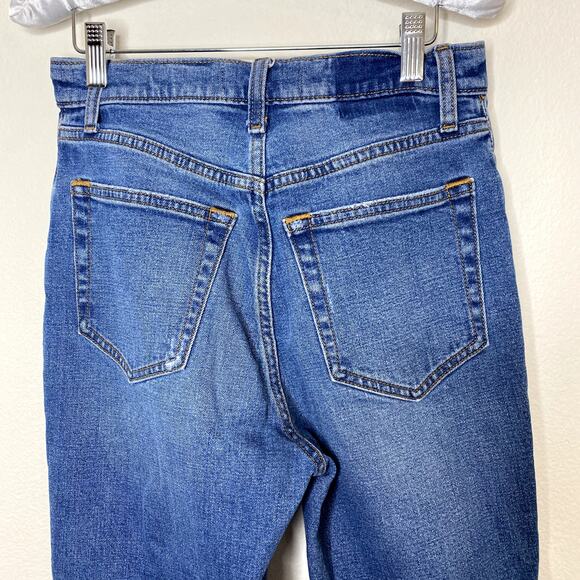 Abercrombie & Fitch Fitted Ultra High Rise Ankle Straight Distressed Denim Jeans - Picture 7 of 8